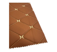 Экокожа ромб на паралоне рыжая