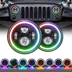 Светодиодная фара с цветным DRL габаритом и управлением со смартфона